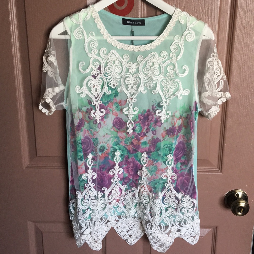 Black coco Floral shirt